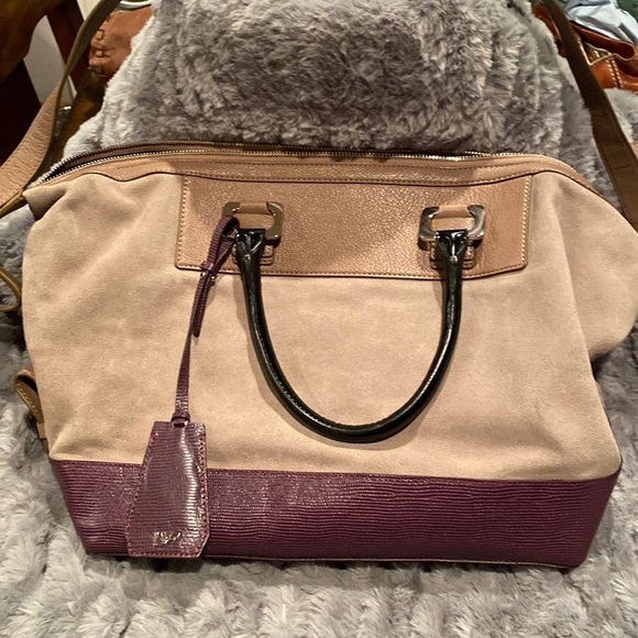 Diane Von Furstenberg Handbags - DVF giant satchel/tote suede bag